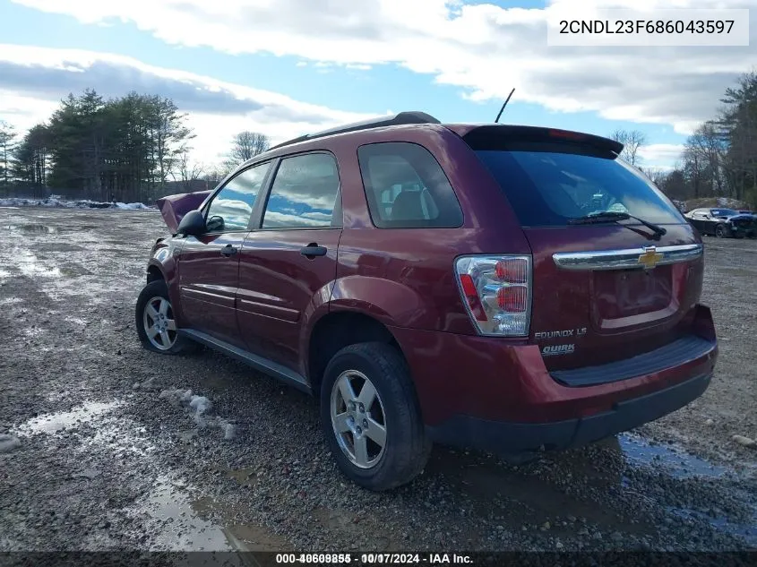 2008 Chevrolet Equinox Ls VIN: 2CNDL23F686043597 Lot: 40609855