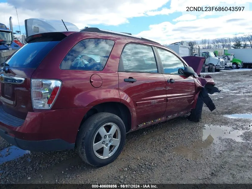 2008 Chevrolet Equinox Ls VIN: 2CNDL23F686043597 Lot: 40609855