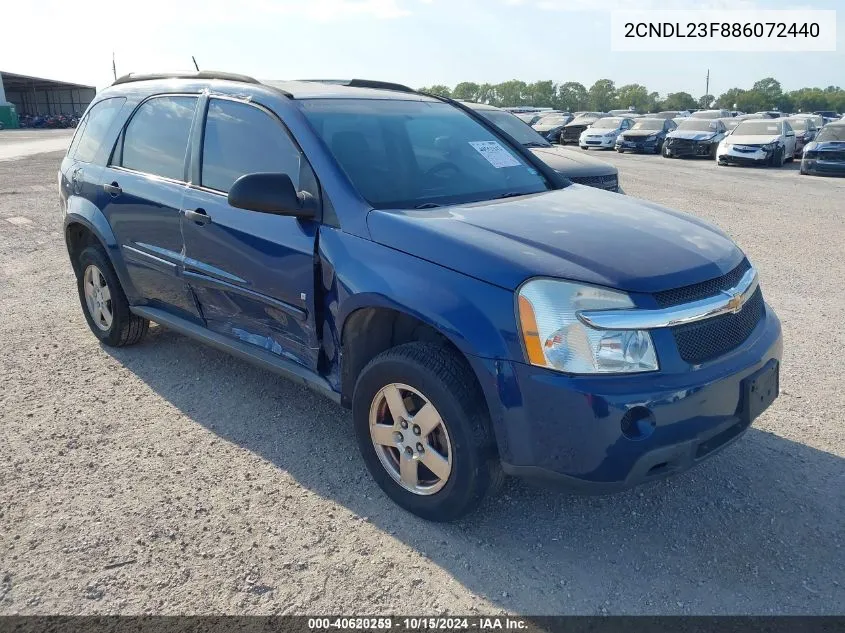 2008 Chevrolet Equinox Ls VIN: 2CNDL23F886072440 Lot: 40620259