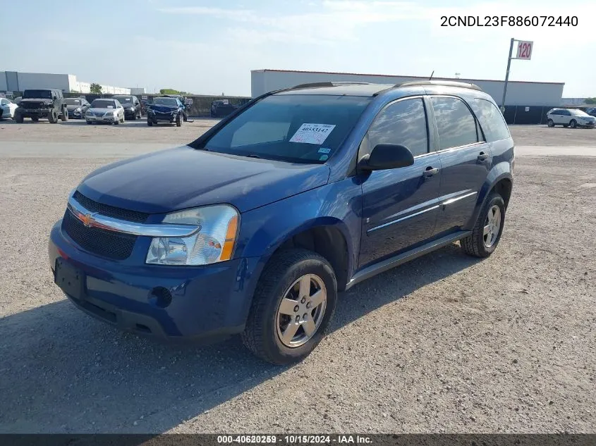 2008 Chevrolet Equinox Ls VIN: 2CNDL23F886072440 Lot: 40620259