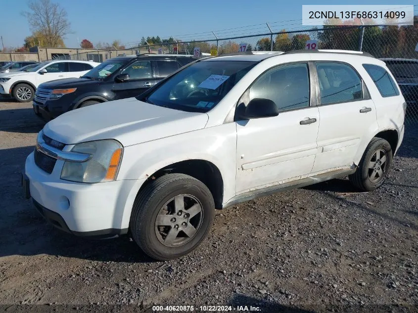 2008 Chevrolet Equinox Ls VIN: 2CNDL13F686314099 Lot: 40620875