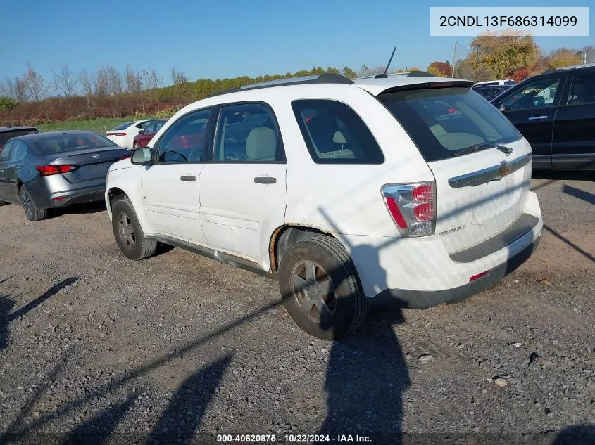 2008 Chevrolet Equinox Ls VIN: 2CNDL13F686314099 Lot: 40620875