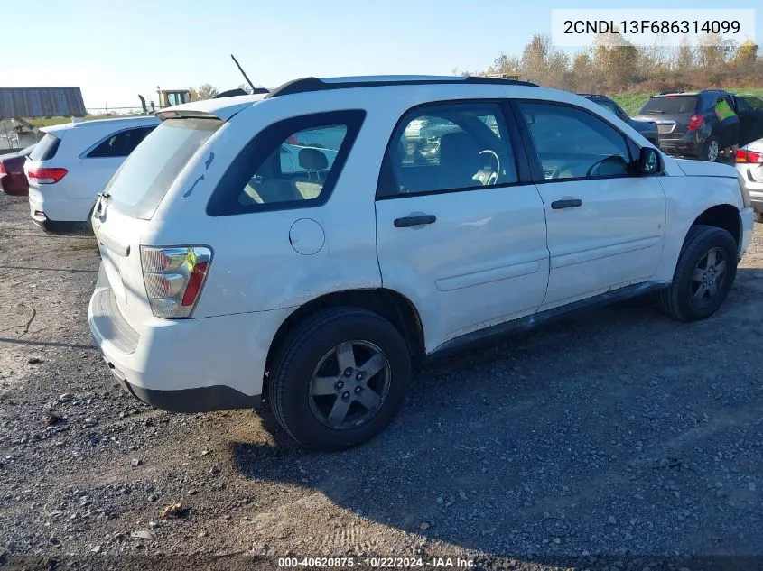 2008 Chevrolet Equinox Ls VIN: 2CNDL13F686314099 Lot: 40620875