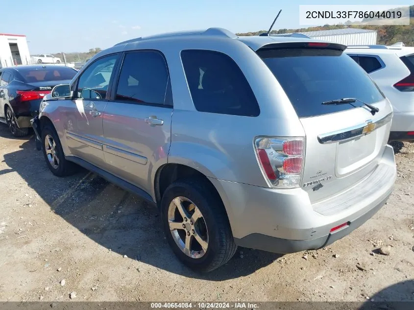 2008 Chevrolet Equinox Lt VIN: 2CNDL33F786044019 Lot: 40654084