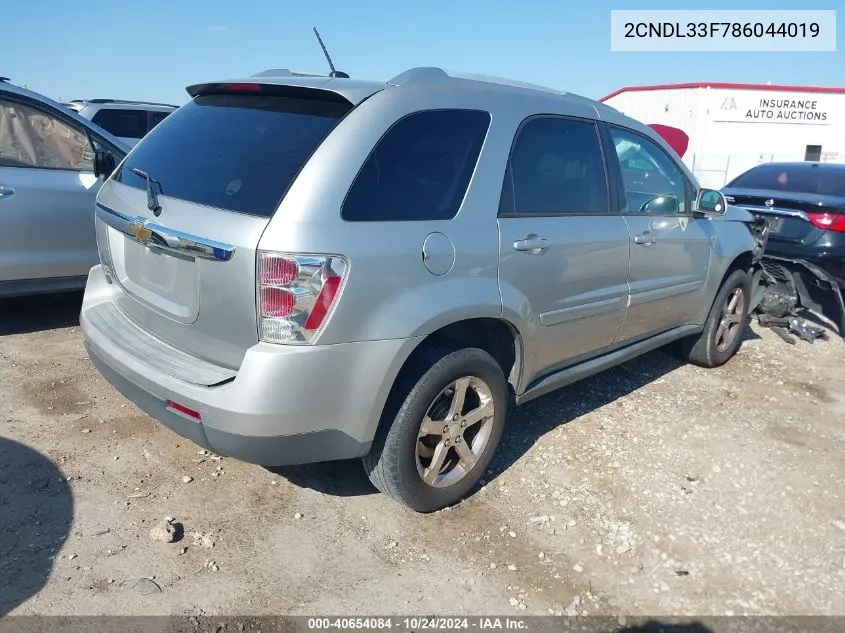 2008 Chevrolet Equinox Lt VIN: 2CNDL33F786044019 Lot: 40654084