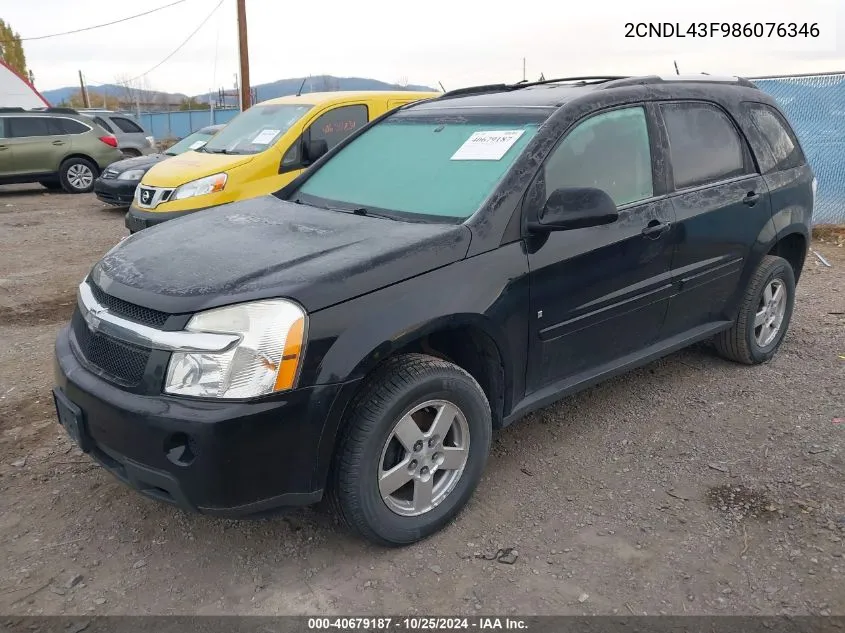 2CNDL43F986076346 2008 Chevrolet Equinox Lt