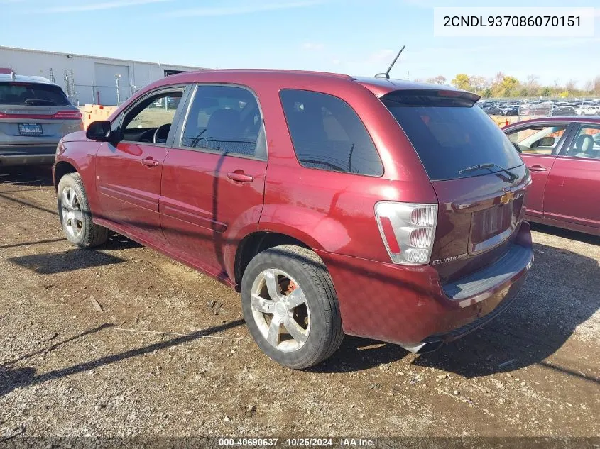 2CNDL937086070151 2008 Chevrolet Equinox Sport