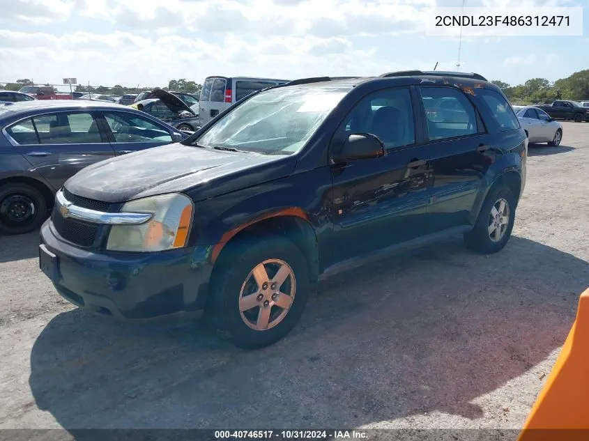 2008 Chevrolet Equinox Ls VIN: 2CNDL23F486312471 Lot: 40746517