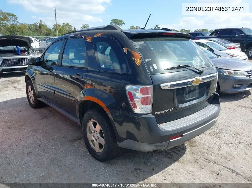 2008 Chevrolet Equinox Ls VIN: 2CNDL23F486312471 Lot: 40746517