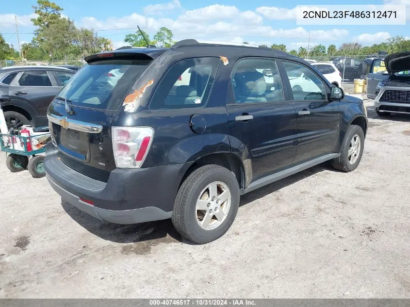 2008 Chevrolet Equinox Ls VIN: 2CNDL23F486312471 Lot: 40746517