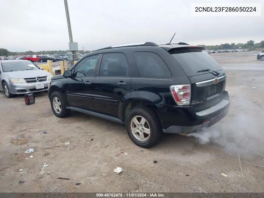 2008 Chevrolet Equinox Ls VIN: 2CNDL23F286050224 Lot: 40762475