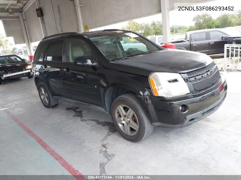 2008 Chevrolet Equinox Lt VIN: 2CNDL53F086293452 Lot: 40773144