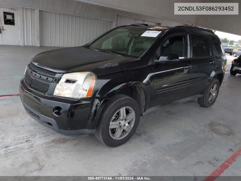 2008 Chevrolet Equinox Lt VIN: 2CNDL53F086293452 Lot: 40773144