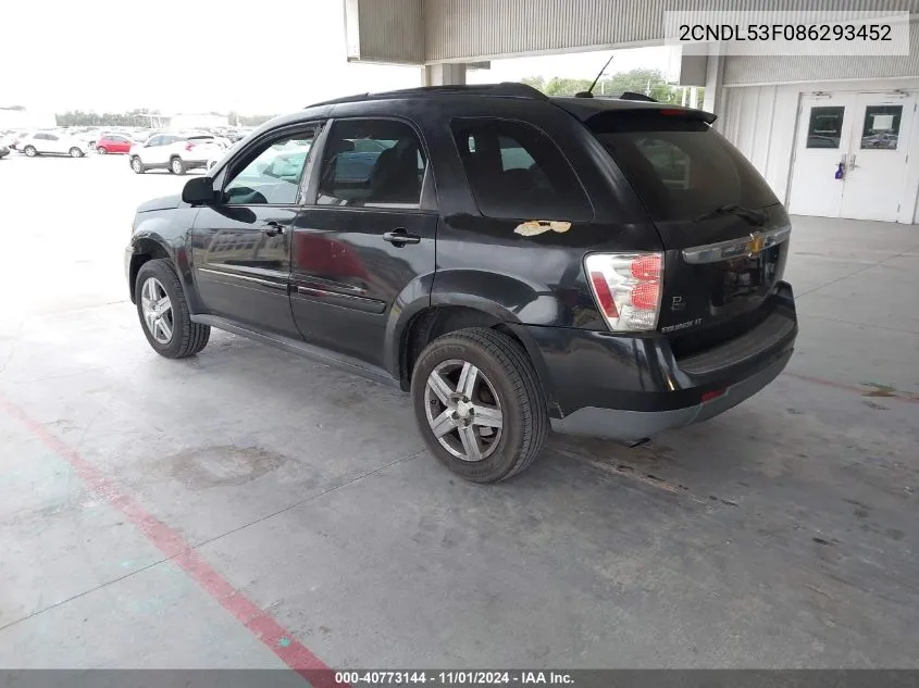 2008 Chevrolet Equinox Lt VIN: 2CNDL53F086293452 Lot: 40773144