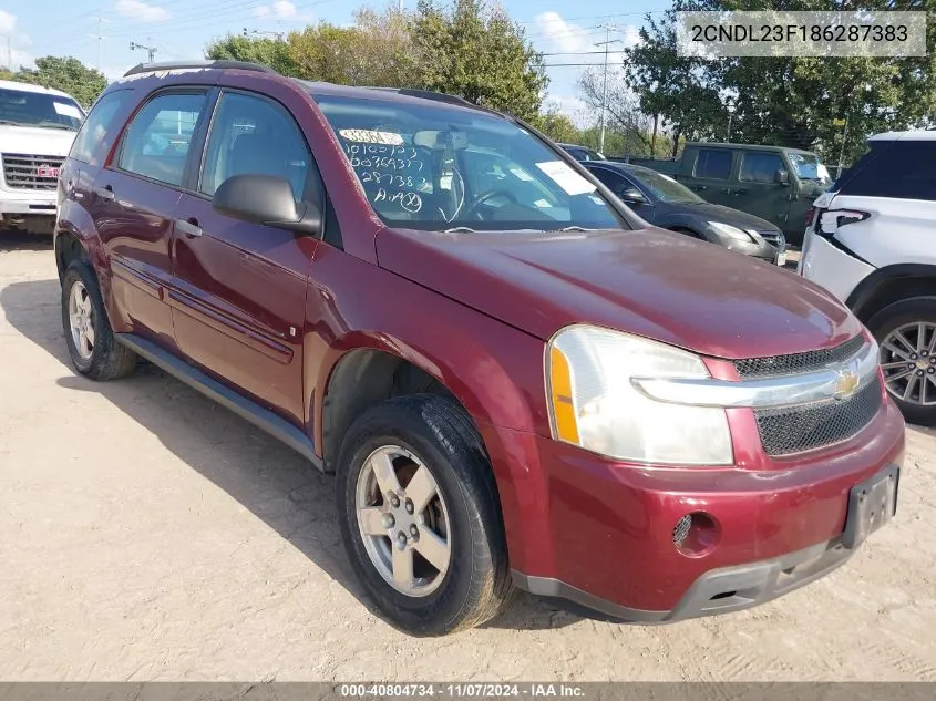 2008 Chevrolet Equinox Ls VIN: 2CNDL23F186287383 Lot: 40804734