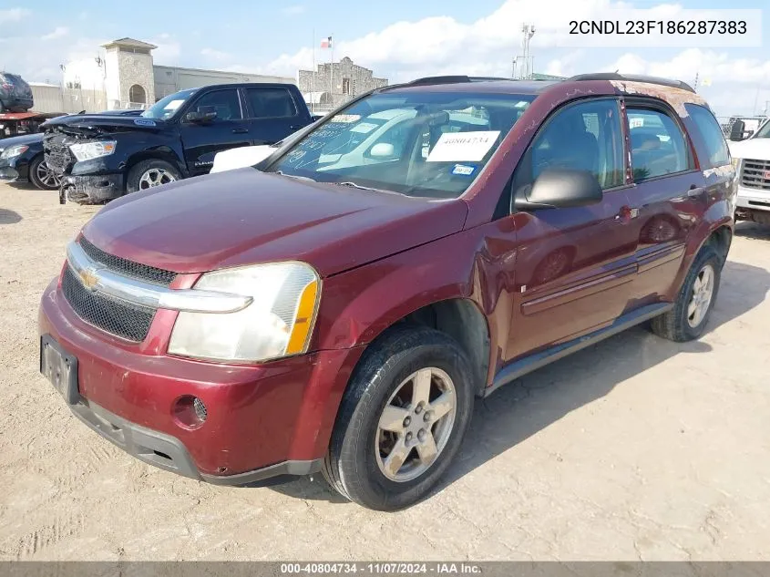 2008 Chevrolet Equinox Ls VIN: 2CNDL23F186287383 Lot: 40804734