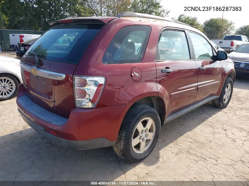 2008 Chevrolet Equinox Ls VIN: 2CNDL23F186287383 Lot: 40804734