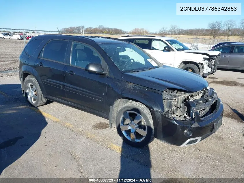 2CNDL037786342853 2008 Chevrolet Equinox Sport