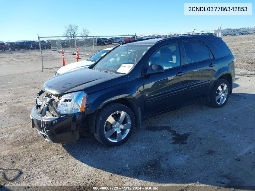 2CNDL037786342853 2008 Chevrolet Equinox Sport