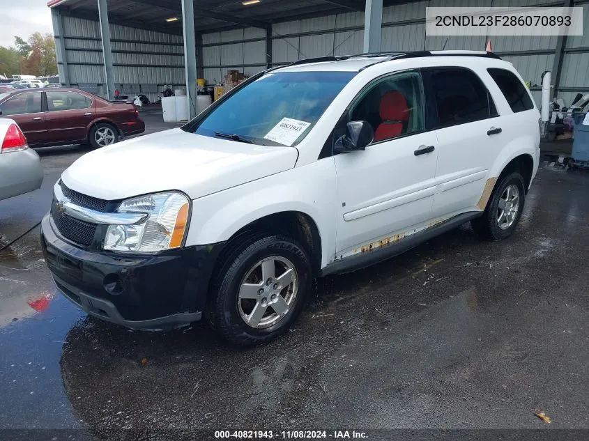 2008 Chevrolet Equinox Ls VIN: 2CNDL23F286070893 Lot: 40821943