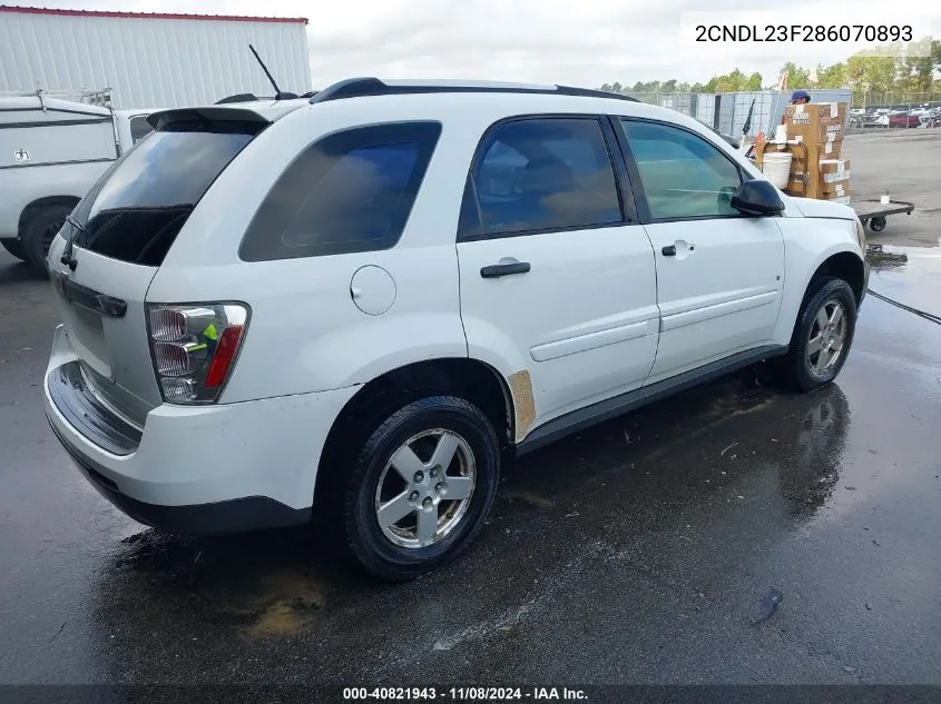 2008 Chevrolet Equinox Ls VIN: 2CNDL23F286070893 Lot: 40821943