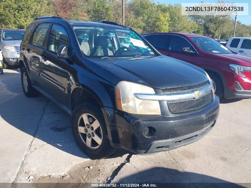 2CNDL13F786047538 2008 Chevrolet Equinox Ls