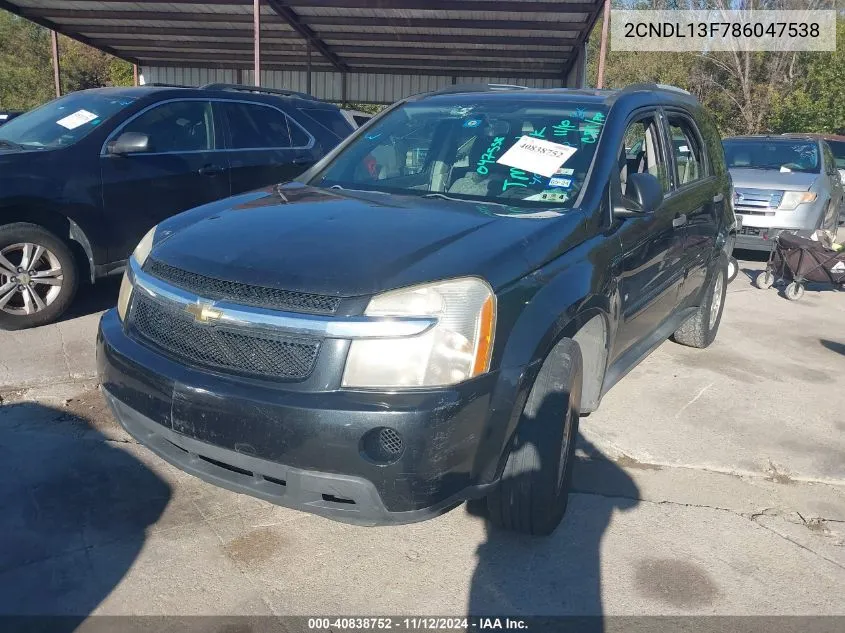 2CNDL13F786047538 2008 Chevrolet Equinox Ls