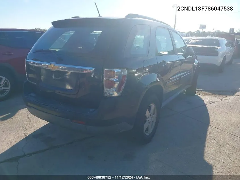 2CNDL13F786047538 2008 Chevrolet Equinox Ls