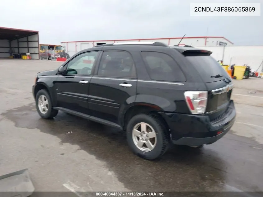 2008 Chevrolet Equinox Lt VIN: 2CNDL43F886065869 Lot: 40844387