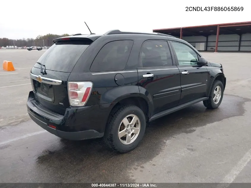 2008 Chevrolet Equinox Lt VIN: 2CNDL43F886065869 Lot: 40844387