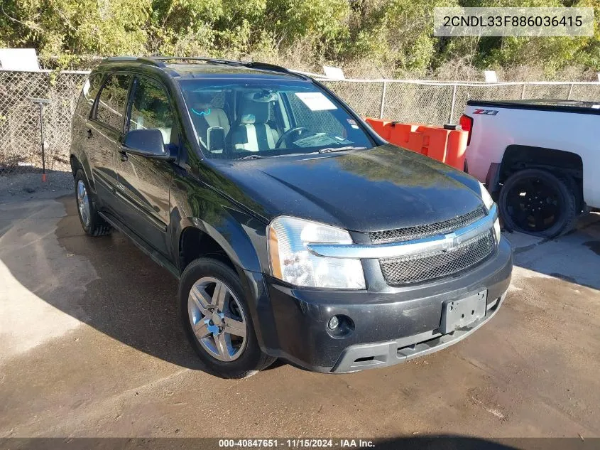 2008 Chevrolet Equinox Lt VIN: 2CNDL33F886036415 Lot: 40847651