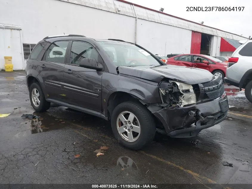 2008 Chevrolet Equinox Ls VIN: 2CNDL23F786064197 Lot: 40873525