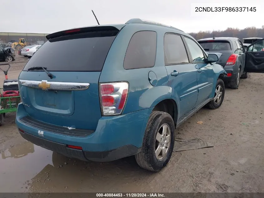 2008 Chevrolet Equinox Lt VIN: 2CNDL33F986337145 Lot: 40884453