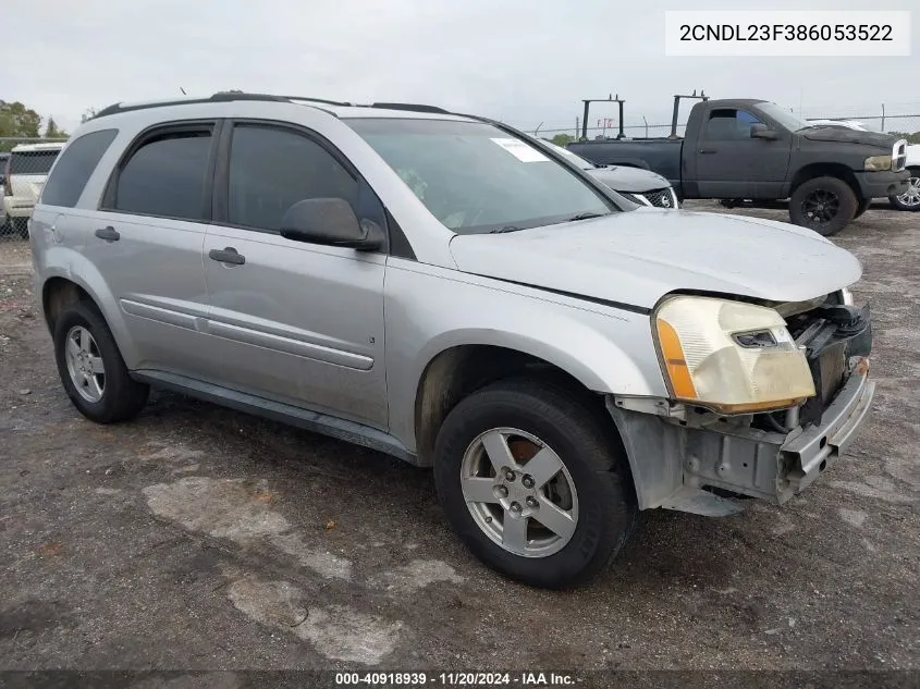 2008 Chevrolet Equinox Ls VIN: 2CNDL23F386053522 Lot: 40918939