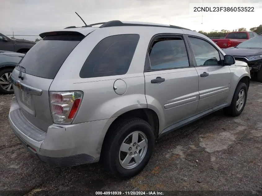 2008 Chevrolet Equinox Ls VIN: 2CNDL23F386053522 Lot: 40918939