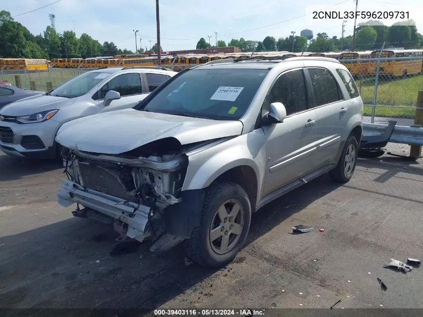 2009 Chevrolet Equinox Lt VIN: 2CNDL33F596209731 Lot: 39403116