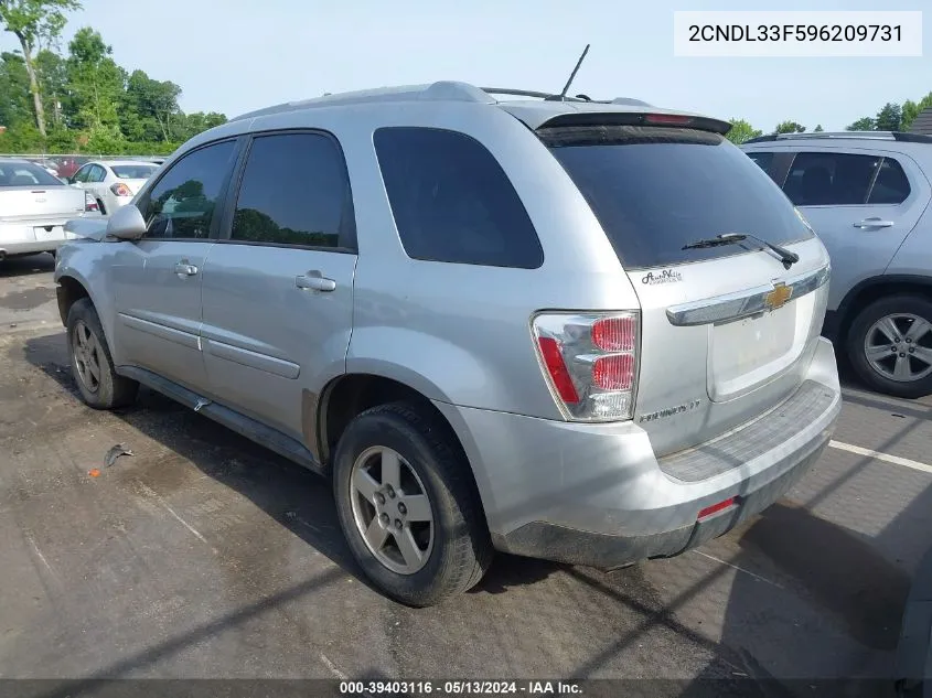 2009 Chevrolet Equinox Lt VIN: 2CNDL33F596209731 Lot: 39403116