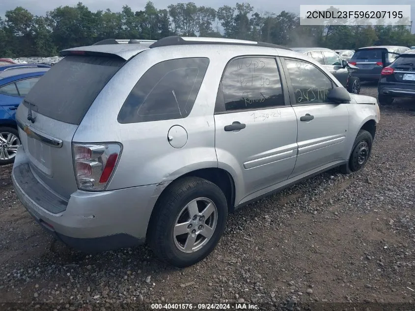 2009 Chevrolet Equinox Ls VIN: 2CNDL23F596207195 Lot: 40401575