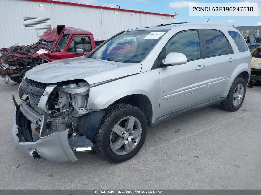 2CNDL63F196247510 2009 Chevrolet Equinox Lt