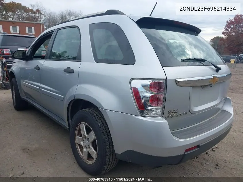 2009 Chevrolet Equinox Ls VIN: 2CNDL23F696214334 Lot: 40763910