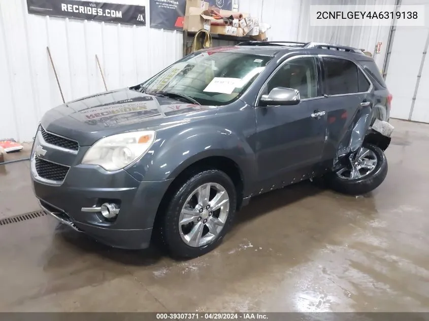 2010 Chevrolet Equinox Ltz VIN: 2CNFLGEY4A6319138 Lot: 39307371