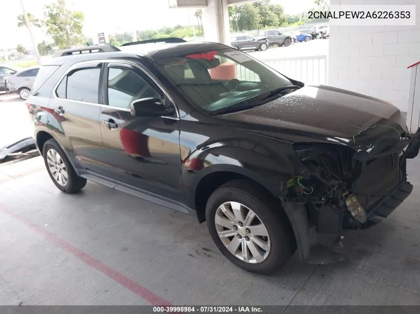 2010 Chevrolet Equinox Lt VIN: 2CNALPEW2A6226353 Lot: 39998984