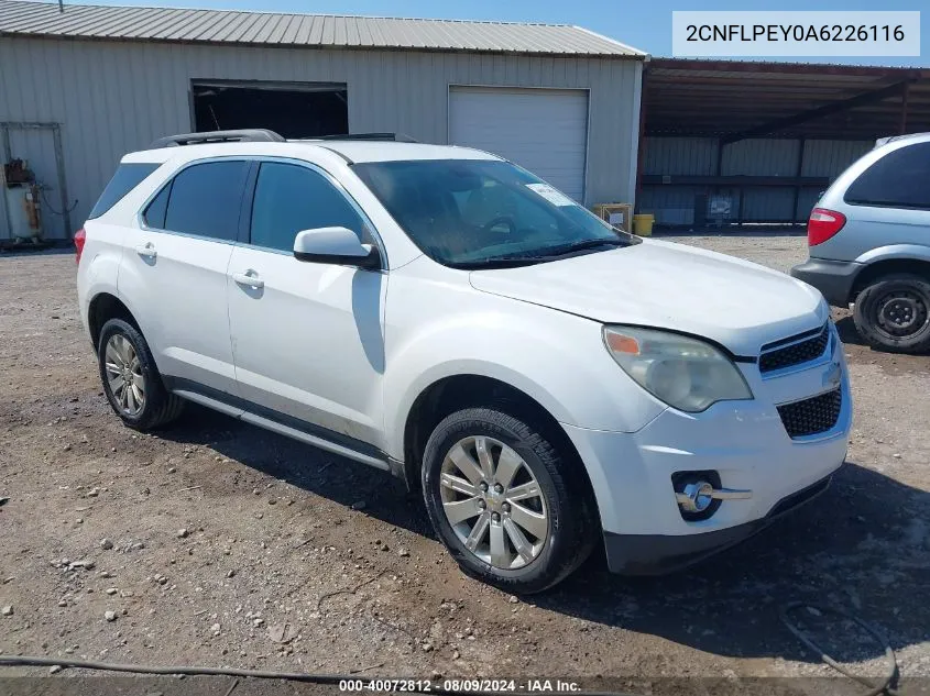 2010 Chevrolet Equinox Lt VIN: 2CNFLPEY0A6226116 Lot: 40072812