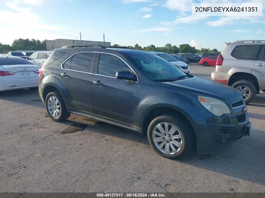 2010 Chevrolet Equinox Lt VIN: 2CNFLDEYXA6241351 Lot: 40137017