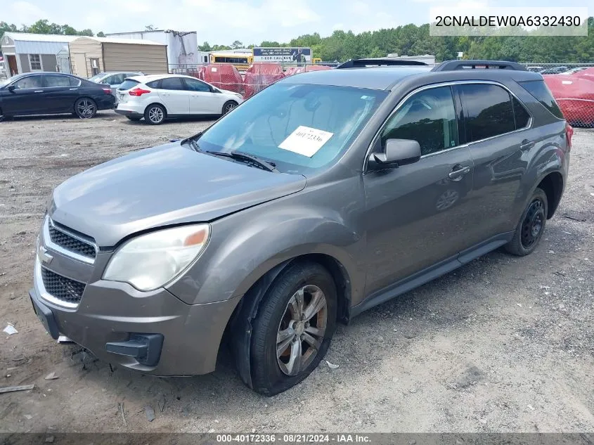 2010 Chevrolet Equinox Lt VIN: 2CNALDEW0A6332430 Lot: 40172336