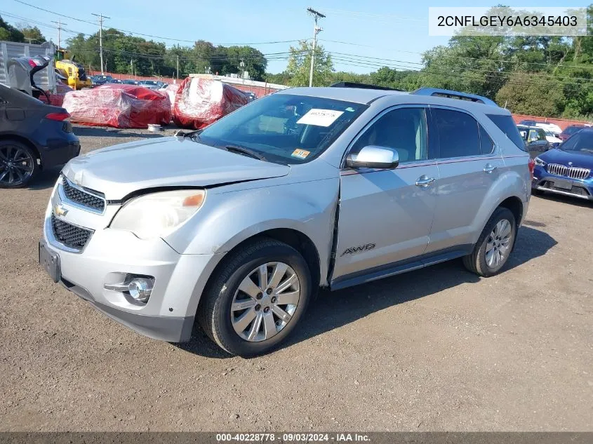 2010 Chevrolet Equinox Ltz VIN: 2CNFLGEY6A6345403 Lot: 40228778