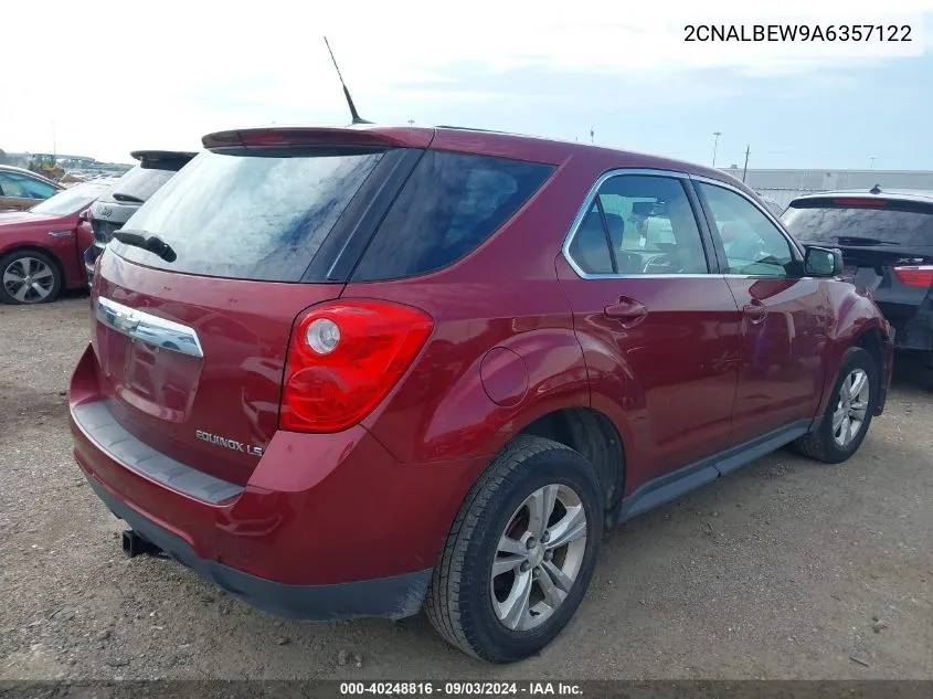 2010 Chevrolet Equinox Ls VIN: 2CNALBEW9A6357122 Lot: 40248816