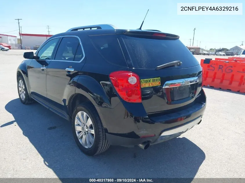 2010 Chevrolet Equinox Lt VIN: 2CNFLPEY4A6329216 Lot: 40317988