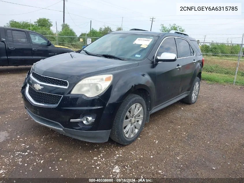 2010 Chevrolet Equinox Ltz VIN: 2CNFLGEY6A6315785 Lot: 40339800