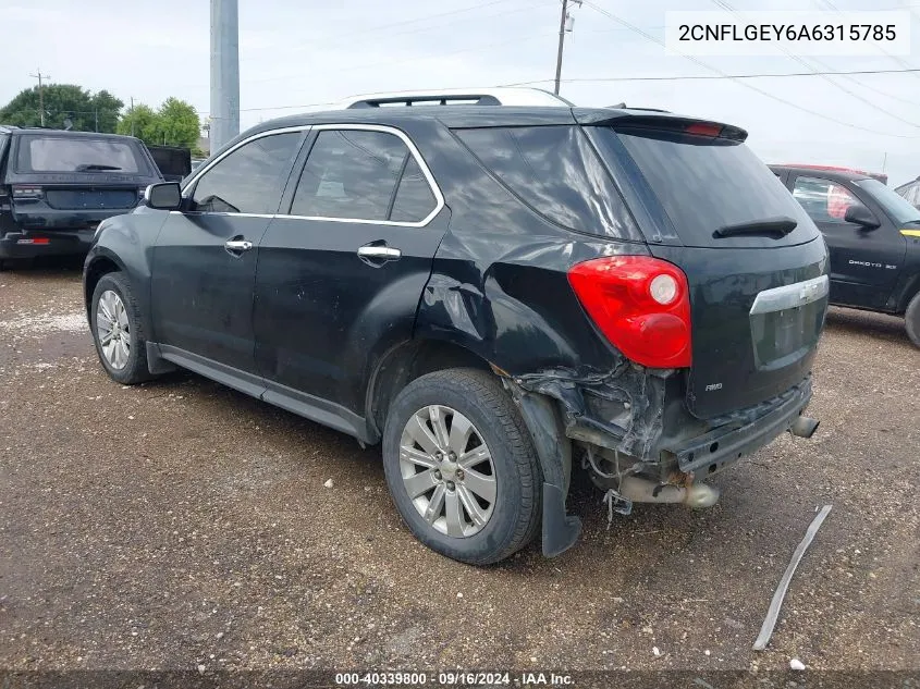 2010 Chevrolet Equinox Ltz VIN: 2CNFLGEY6A6315785 Lot: 40339800